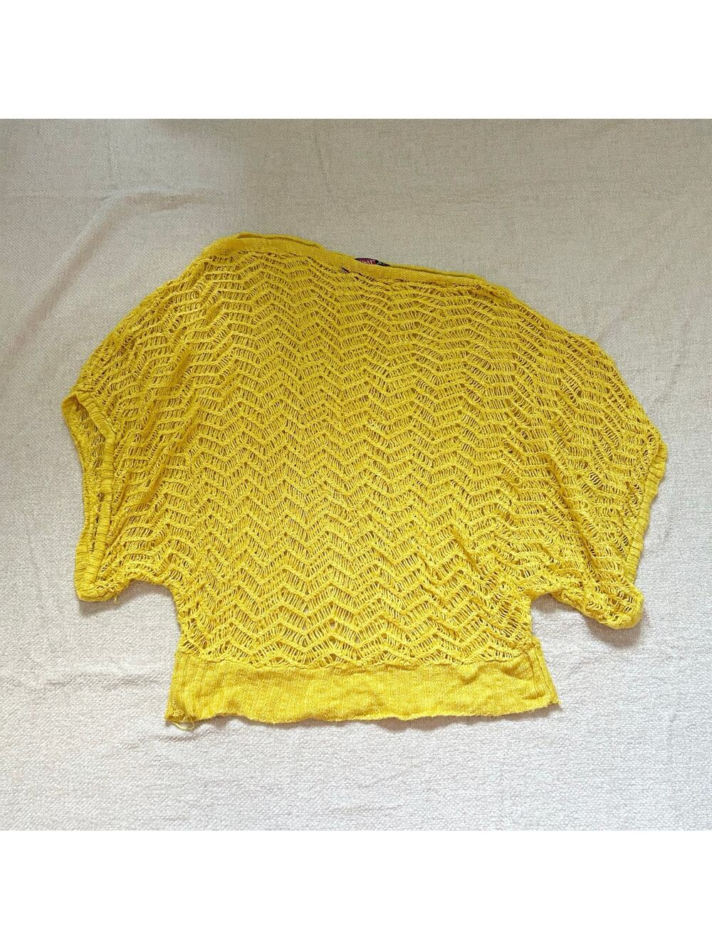 yellow y2k batwing knit top